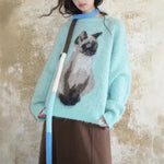 fluffy cat print jumper boogzel clothing