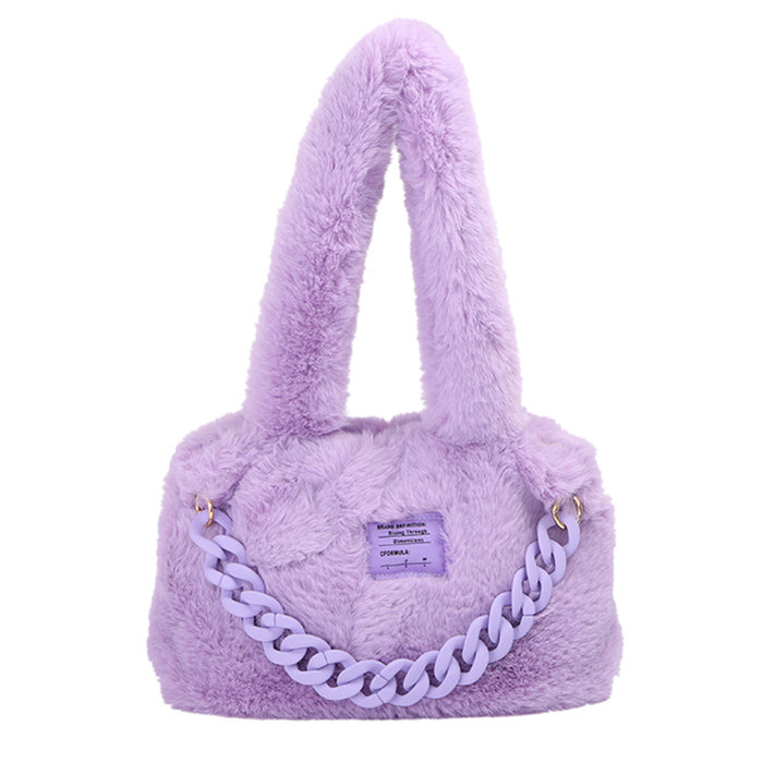 fluffy chain shoulder bag boogzel clothing