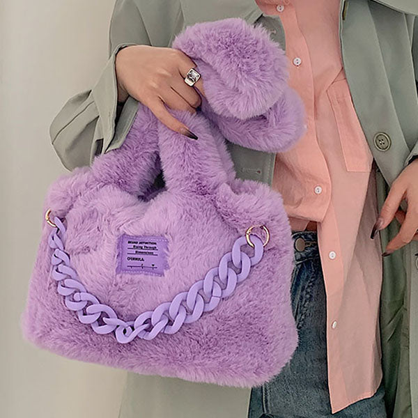Fluffy Chain Shoulder Bag