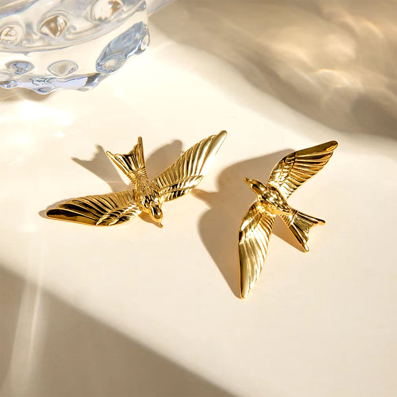 flying bird aesthetic earrings boogzel clothing