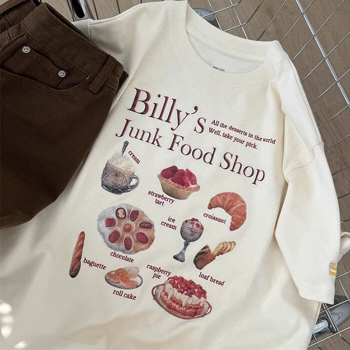 food aesthetic graphic t-shirt boogzel clothing