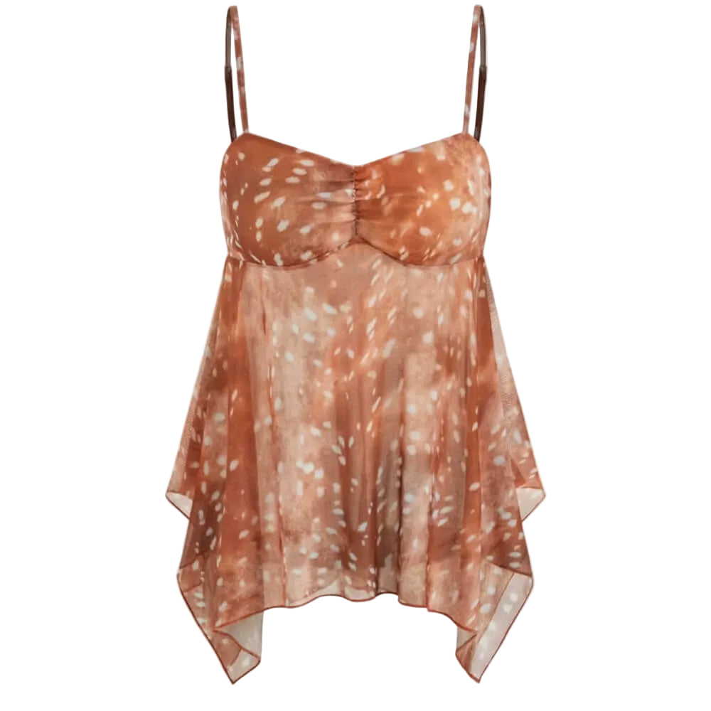 forest fawn print mesh top boogzel clothing