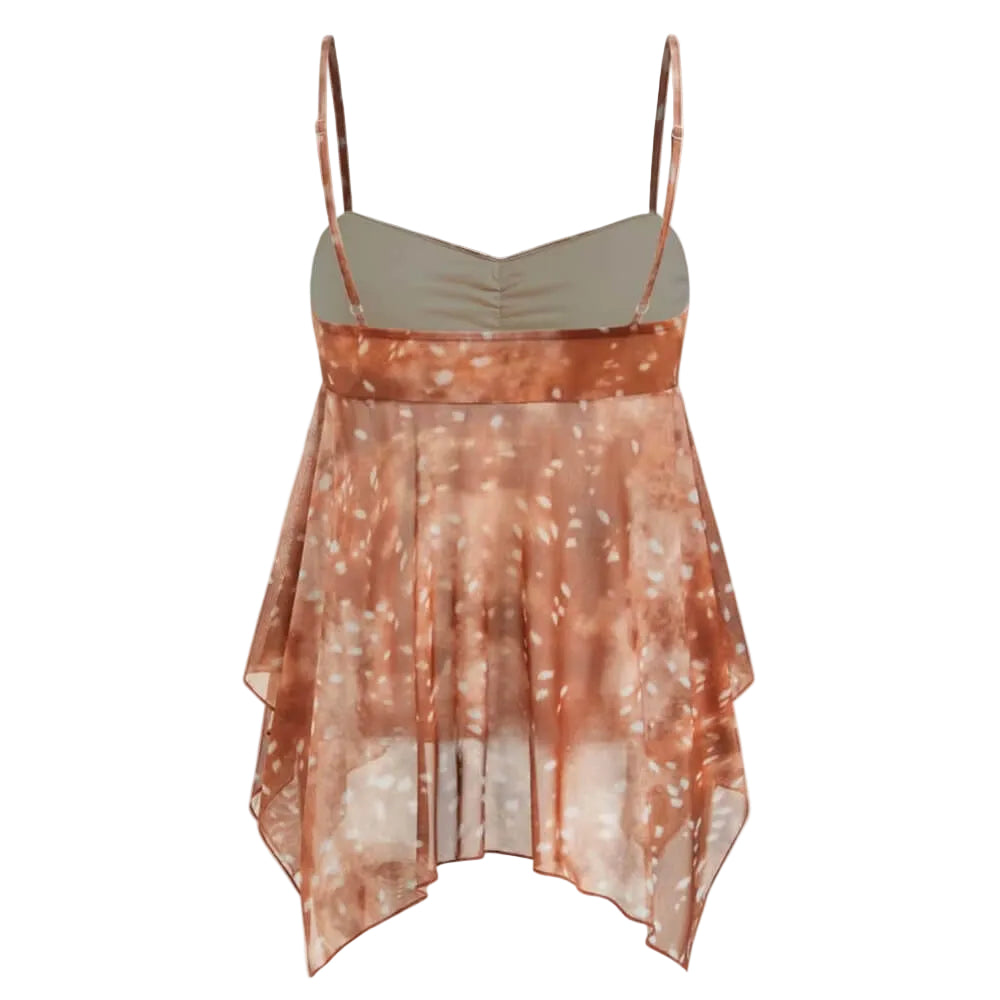 forest fawn print mesh top boogzel clothing
