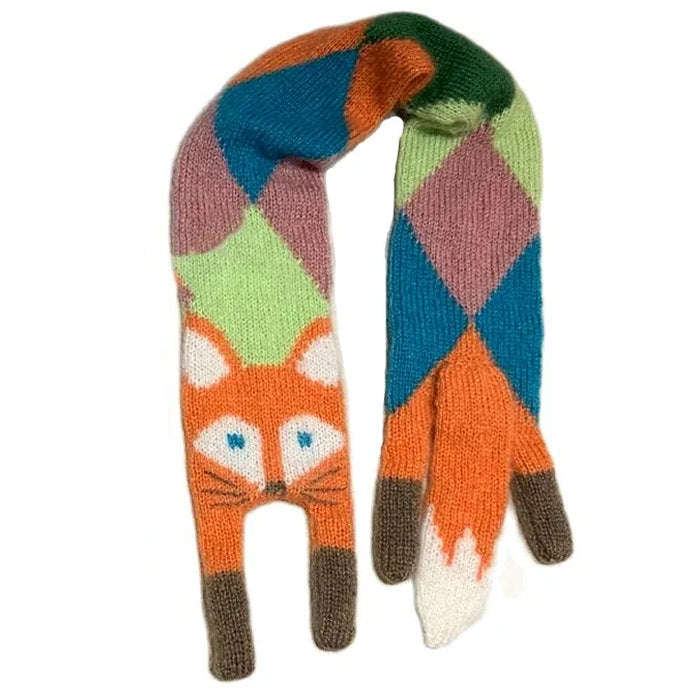 fox knitted scarf boogzel clothing