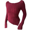 frazzled english woman asymmetrical knit top boogzel clothing