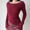 frazzled english woman asymmetrical knit top boogzel clothing