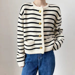 old money striped cardigan boogzel clothing