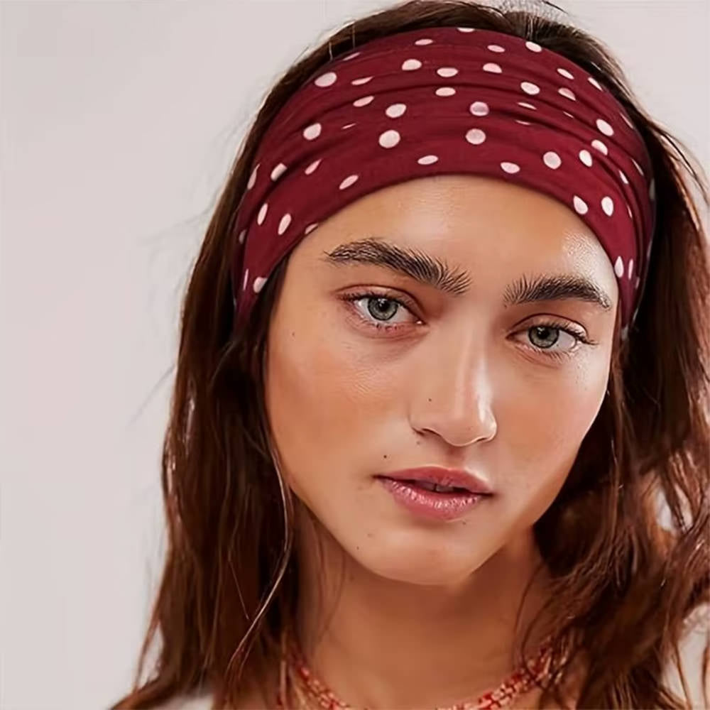 french style elastic polka dot headband boogzel clothing