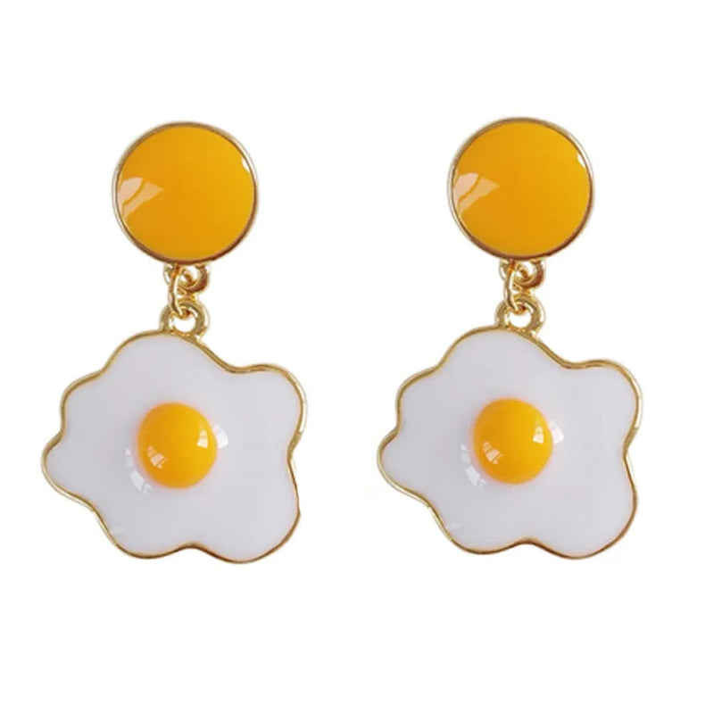 fried egg earrings boogzel clothing