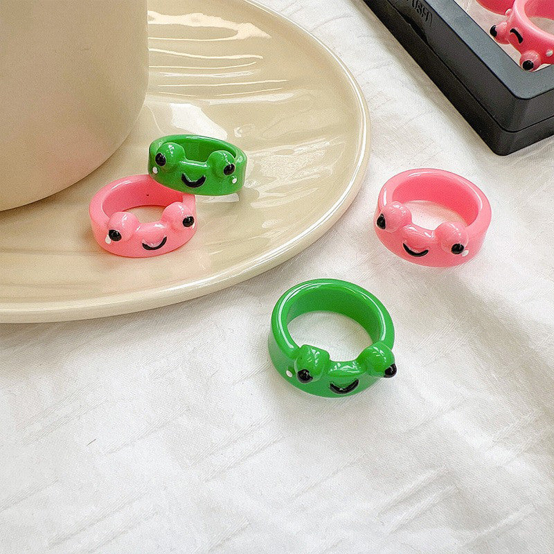 Colored Frog Rings Frog Couple Rings Set | Сute Accessories- Boogzel – Boogzel Clothing