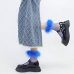 furry fishnet ankle socks boogzel clothing