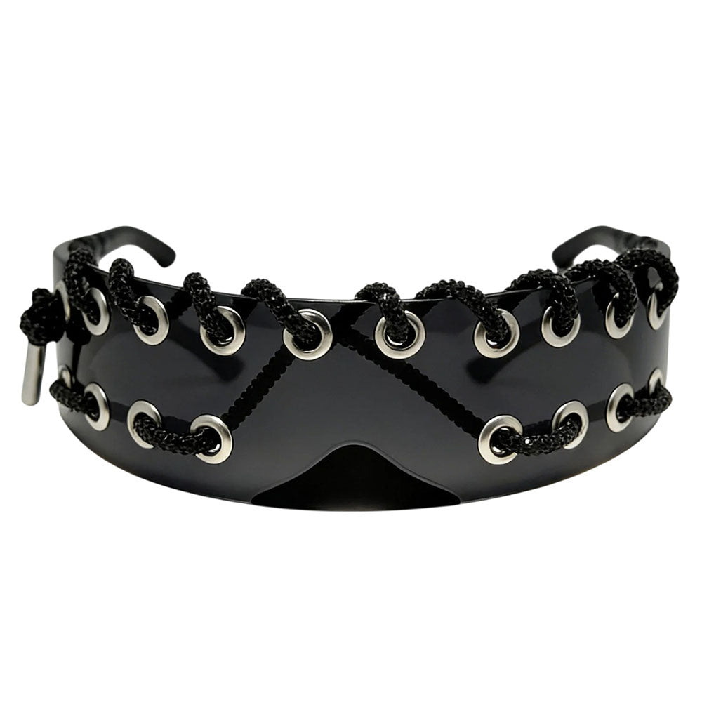 futuristic laced shield sunglasses boogzel clothing
