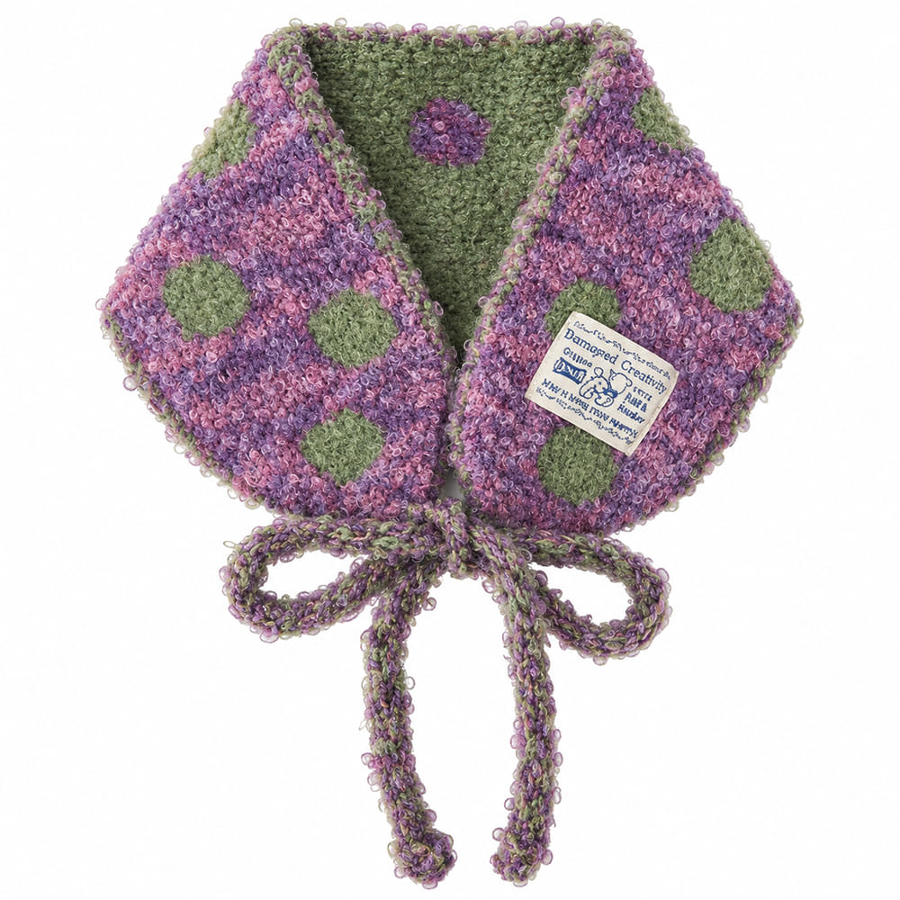 fuzzy polka dot tie collar boogzel clothing