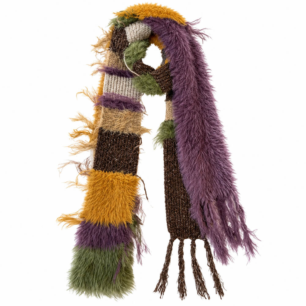 fuzzy freak patchwork scarf boogzel clothing