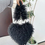 fuzzy heart shaped bag boogzel clothing