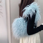 fuzzy heart shaped bag boogzel clothing