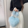 fuzzy heart shaped bag boogzel clothing