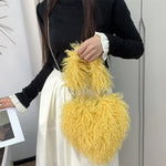 fuzzy heart shaped bag boogzel clothing