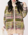 fuzzy plaid zip up sweater boogzel clothing