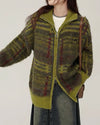 fuzzy plaid zip up sweater boogzel clothing
