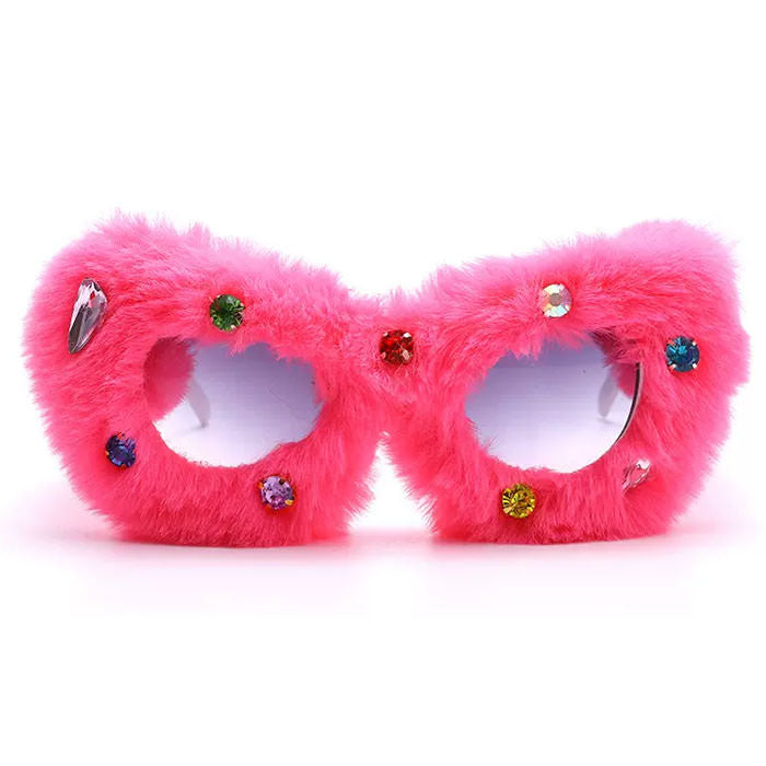 fuzzy rhinestone sunglasses boogzel clothing