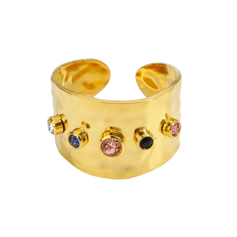 gemstones wide ring boogzel clothing