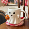 ghost with pumpkin ceramic mug boogzel clothing