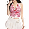 red plaid halter top boogzel clothing