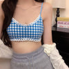 gingham ruffle bra top boogzel clothing