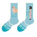 girl with dog print socks boogzel clothing