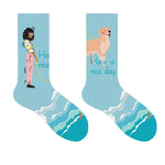 girl with dog print socks boogzel clothing