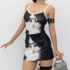 glasses cat print micro skirt boogzel clothing