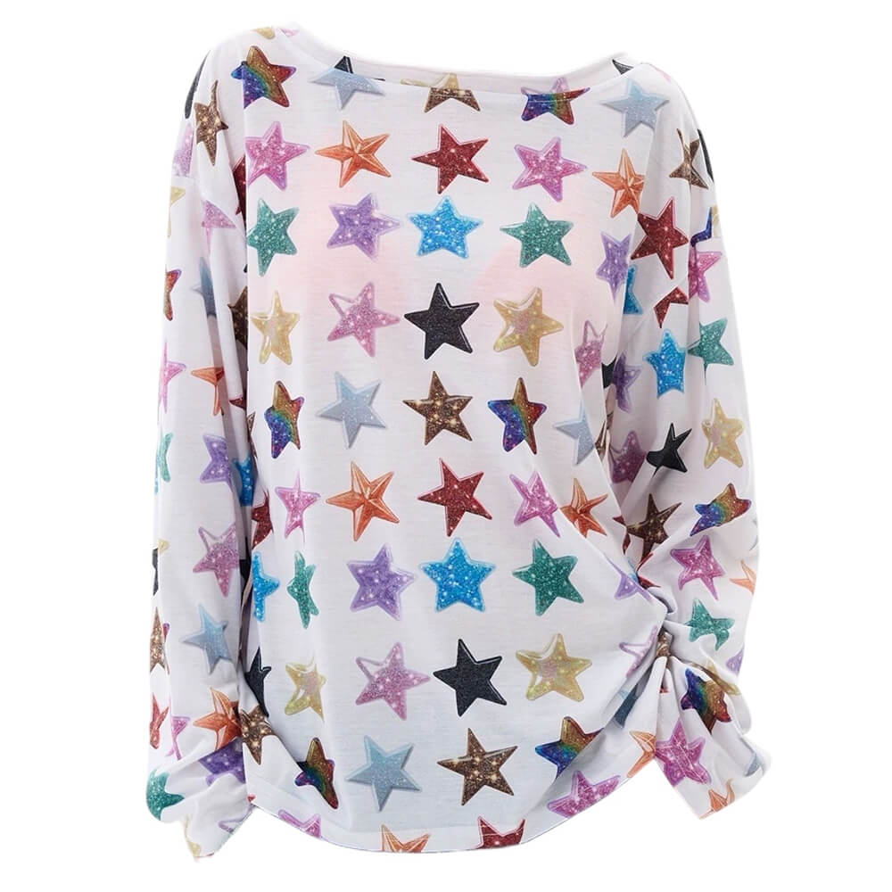 glitter star long sleeve top boogzel clothing