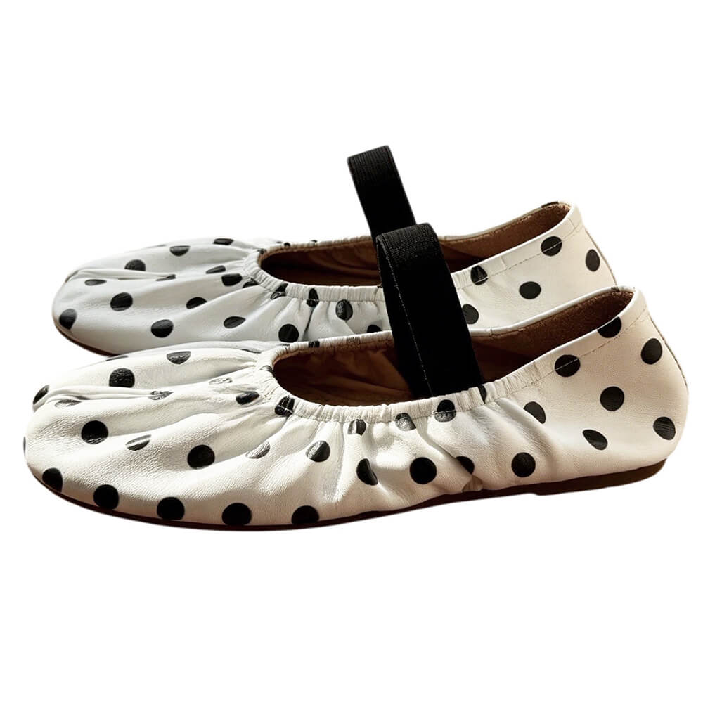 glossy polka dot tabi flats boogzel clothing