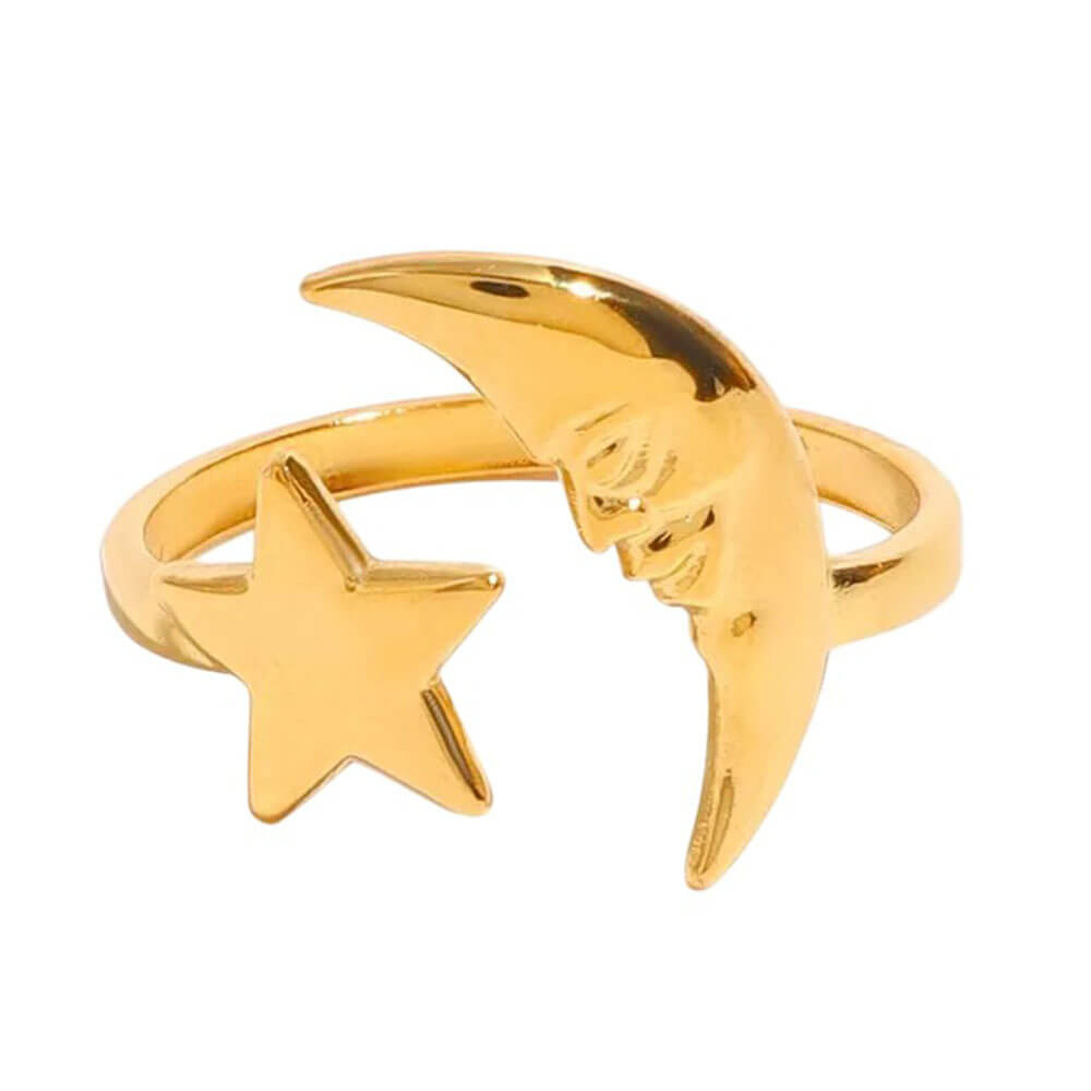 gold star moon ring boogzel clothing