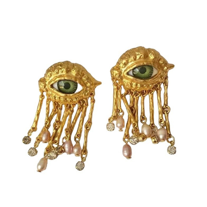 golden eye earrings boogzel clothing