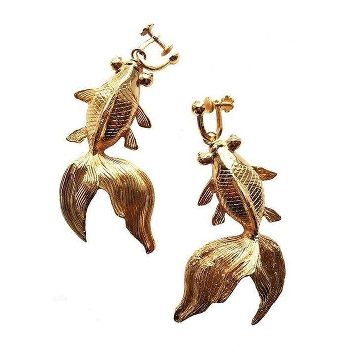 gold fish earrings boogzel clothing