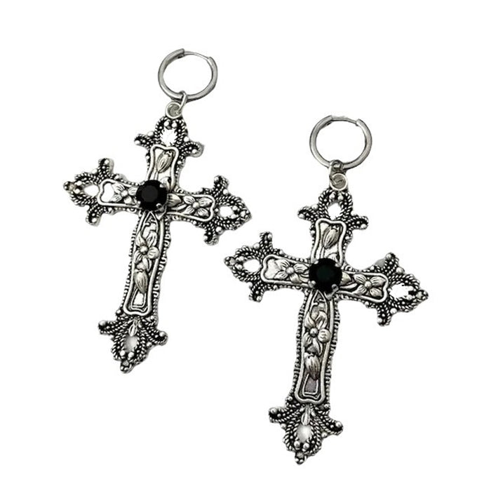 gothic cross earrings boogzel clothing