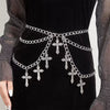 gothic cross layered chain belt boogzel clothing