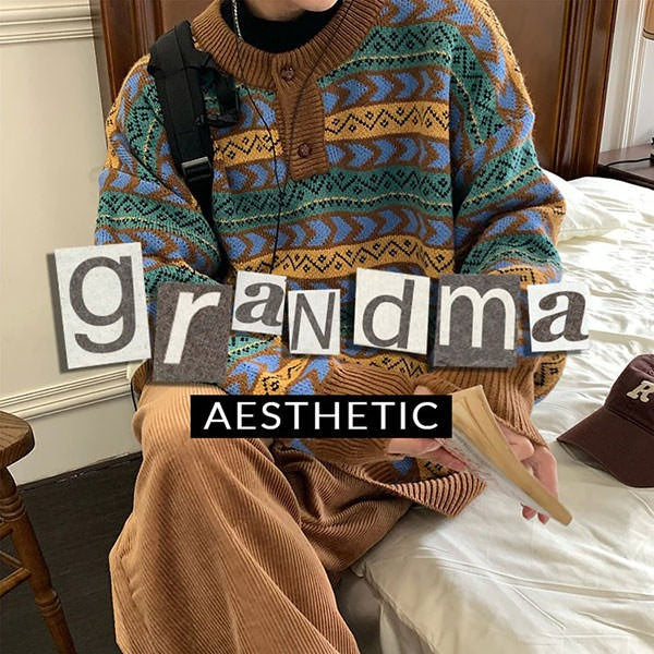 80s Grandma Aesthetic Sweater and Vintage Sweaters - Boogzel