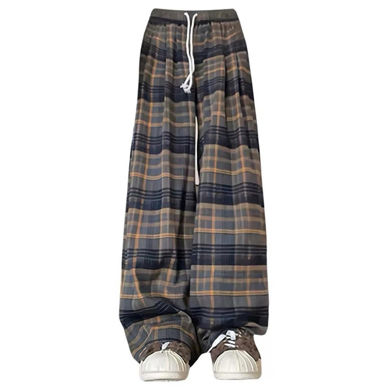 grandma aesthetic cozy plaid trousers boogzel clothing