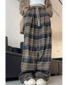 grandma aesthetic cozy plaid trousers boogzel clothing