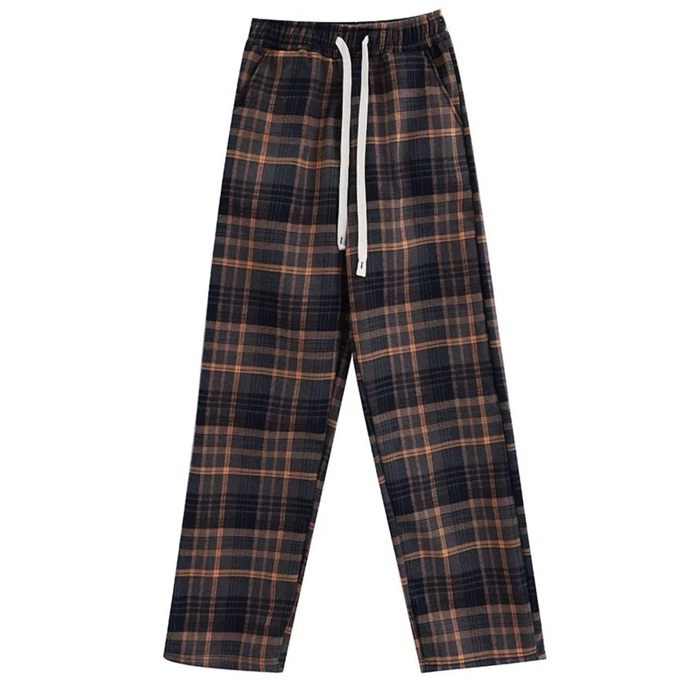 grandma aesthetic cozy plaid trousers boogzel clothing