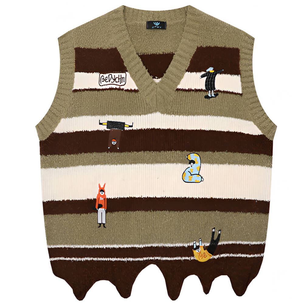 grandma aesthetic striped vest boogzel clothing