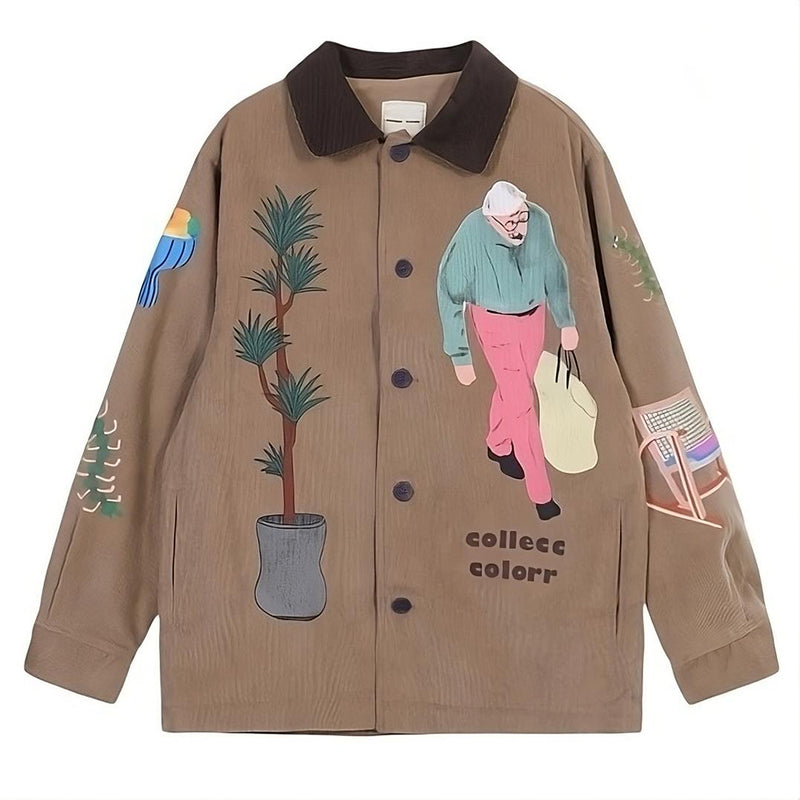 grandpa aesthetic corduroy jacket boogzel clothing