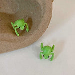 Green Frog Ear Clip Earrings 2pcs Set