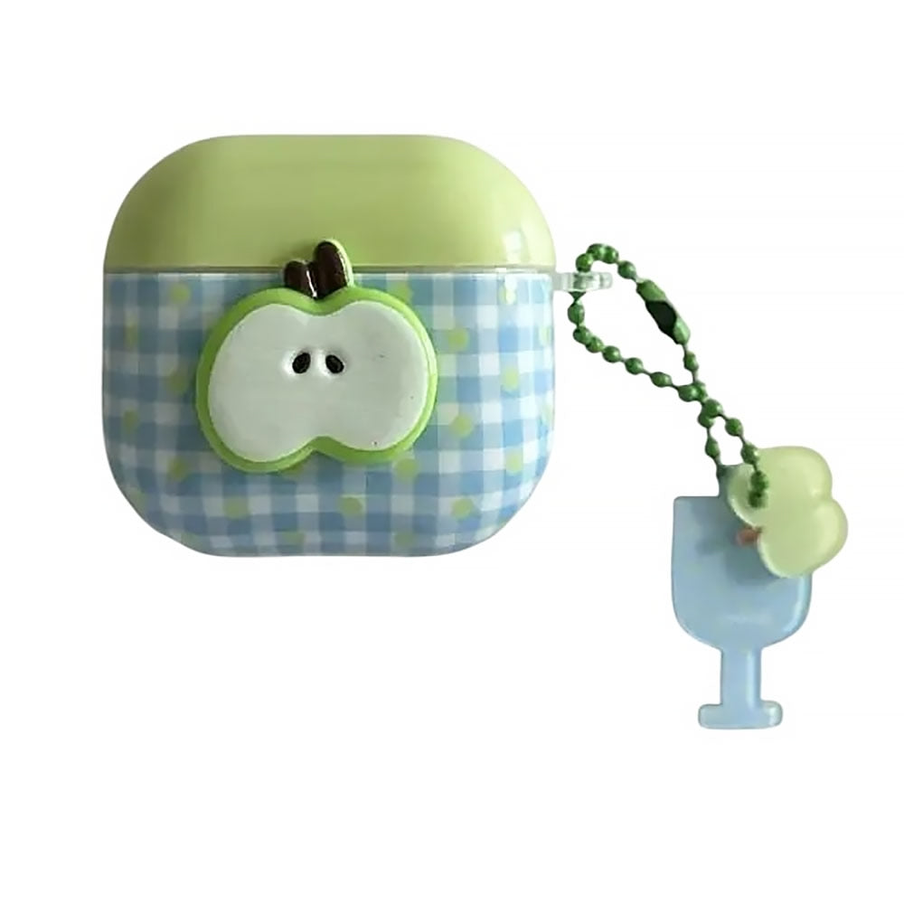 green apple checkered airpods case boogzel clothing