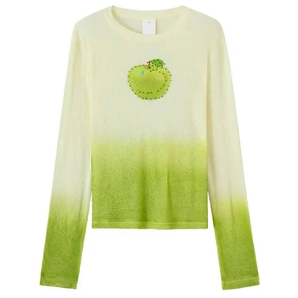 green apple gradient knit top boogzel clothing