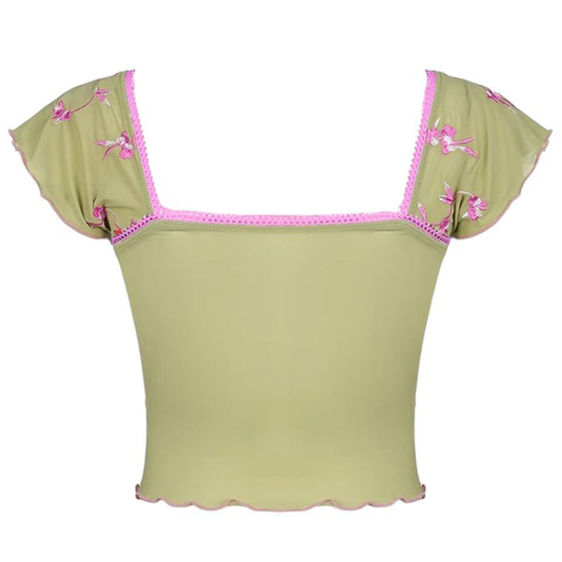 green floral crop top boogzel clothing