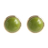green glossy round stud earrings boogzel clothing